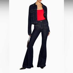 NWT Good American Good Waist High-Rise Stretch Super Flare Jeans